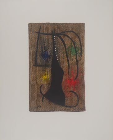 リトグラフ Miró - Femme à l'arc en ciel