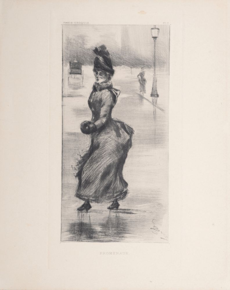 ポイントーセッシュ Boutet - Femme élégante, Promenade à Paris, c. 1890
