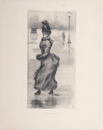 ポイントーセッシュ Boutet - Femme élégante, Promenade à Paris, c. 1890