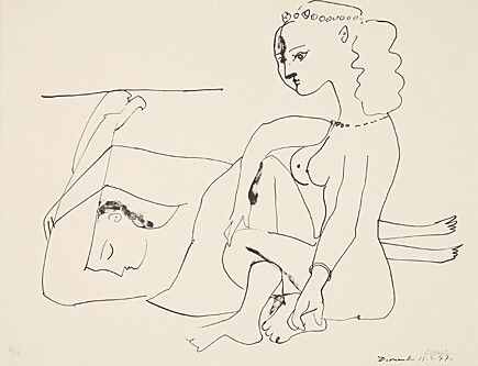 リトグラフ Picasso - Femmes sur la plage