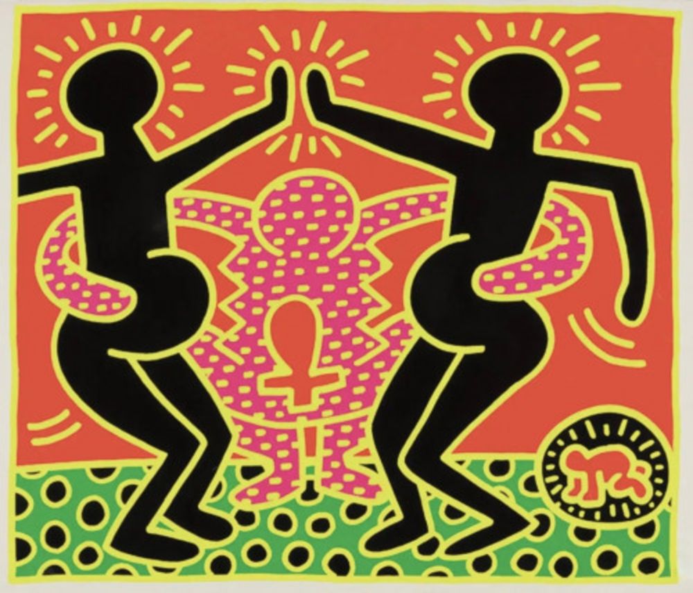 シルクスクリーン Haring - Fertility #4