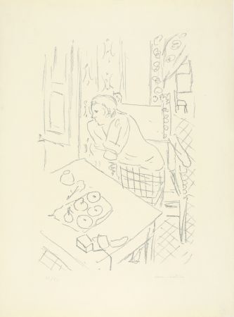 リトグラフ Matisse - Figure dans un intérieur