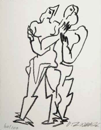 リトグラフ Zadkine - Figures, 1967 - Hand-signed!