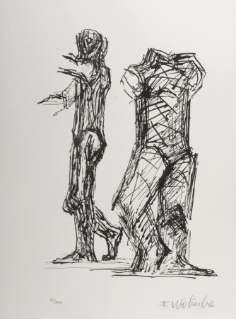 リトグラフ Wotruba - Figures, 1974 - Hand-signed