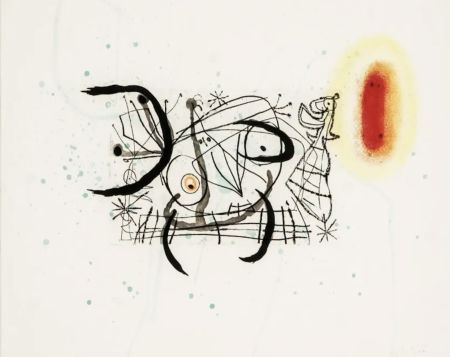エッチングと　アクチアント Miró - Fissures Plate 11