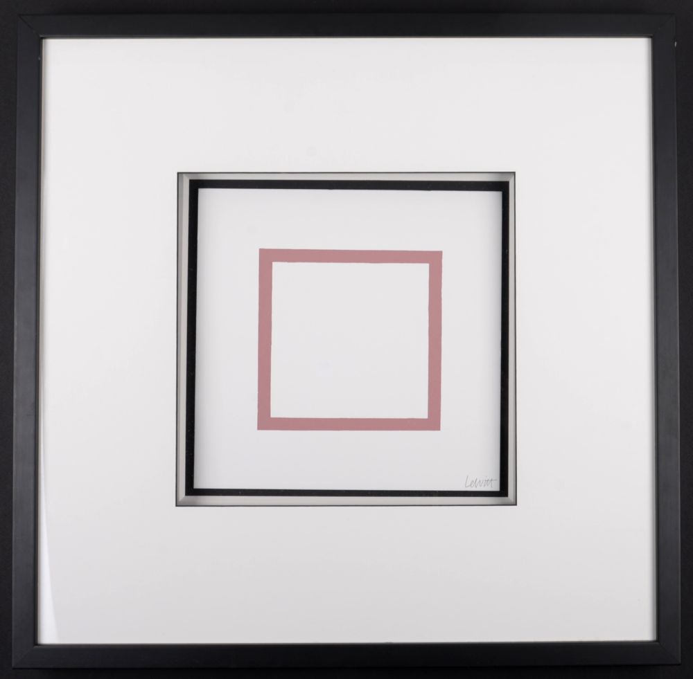 シルクスクリーン Lewitt - Five Geometric Figures in Five Colors, Plate #4, 1986 - Hand-signed & framed