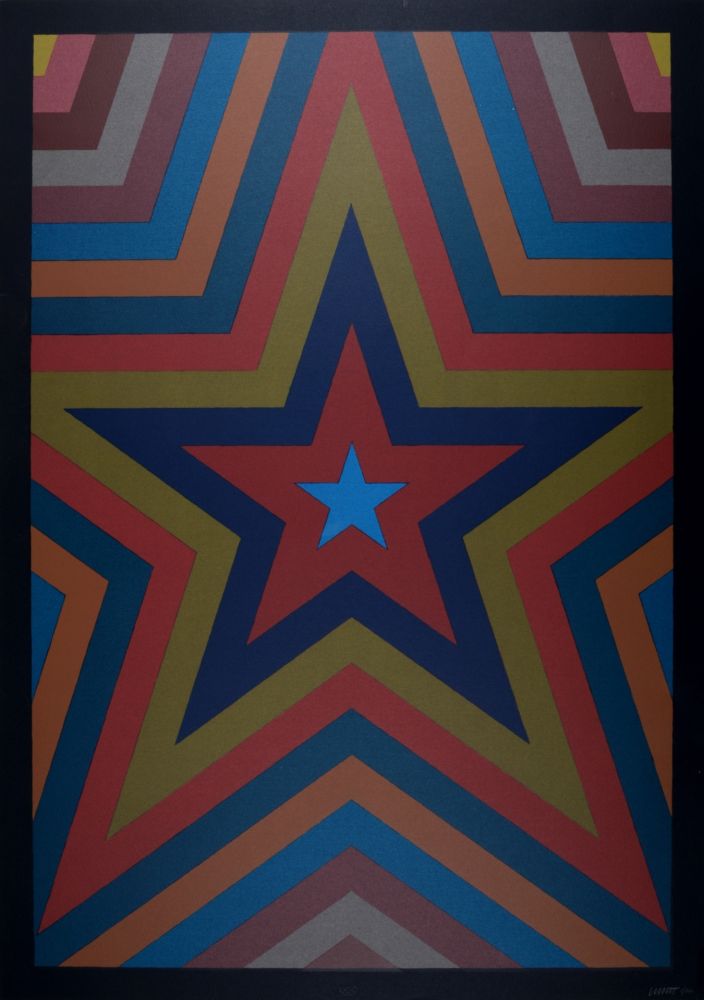 シルクスクリーン Lewitt - Five Pointed Star with Color Bands
