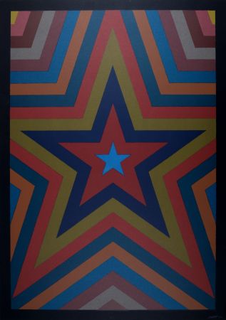 シルクスクリーン Lewitt - Five Pointed Star with Color Bands
