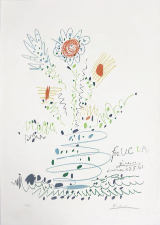 シルクスクリーン Picasso - Fleurs (for UCLA)