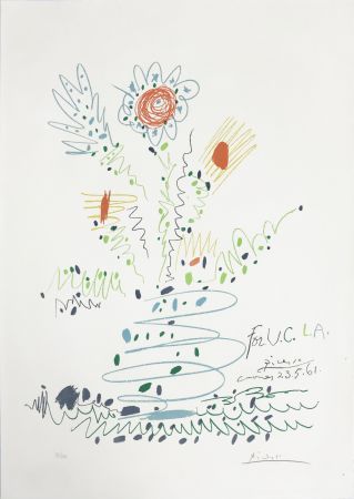 リトグラフ Picasso - Fleurs (for UCLA)