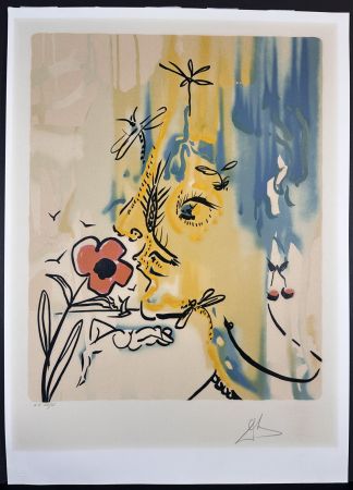 リトグラフ Dali - Fleurs Surrealiste Vanishing Face