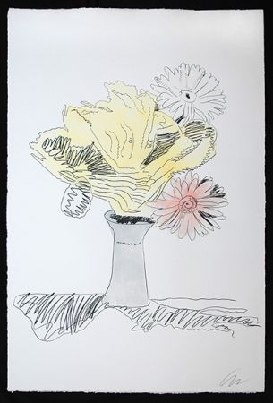 シルクスクリーン Warhol - Flowers (Hand-Colored)