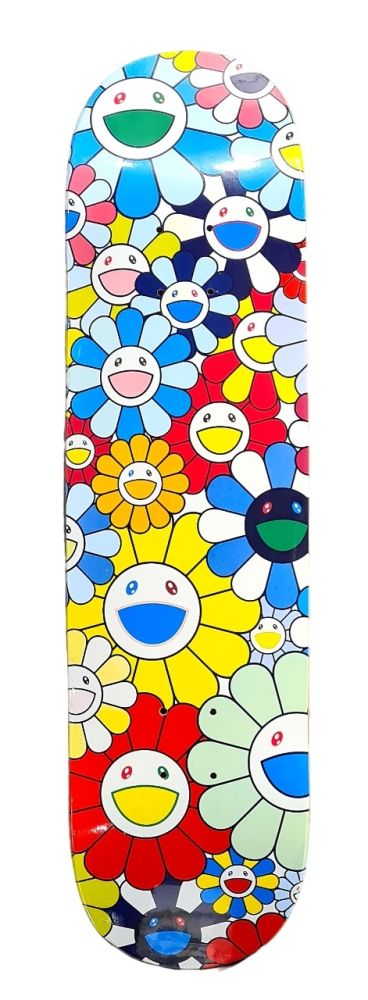 シルクスクリーン Murakami - Flowers Skate Deck