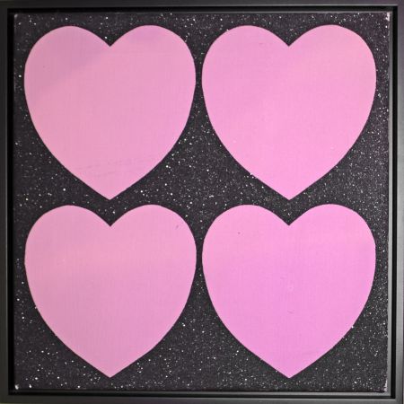 シルクスクリーン Warhol - Four Hearts (Painting)