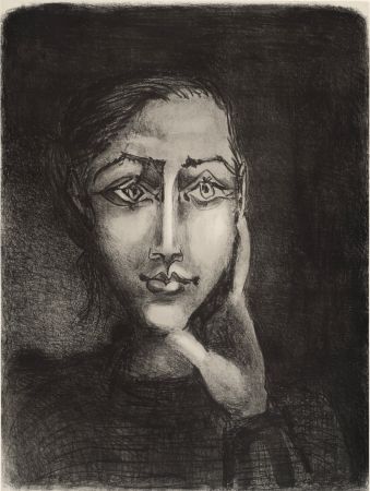リトグラフ Picasso - Françoise sur fond gris