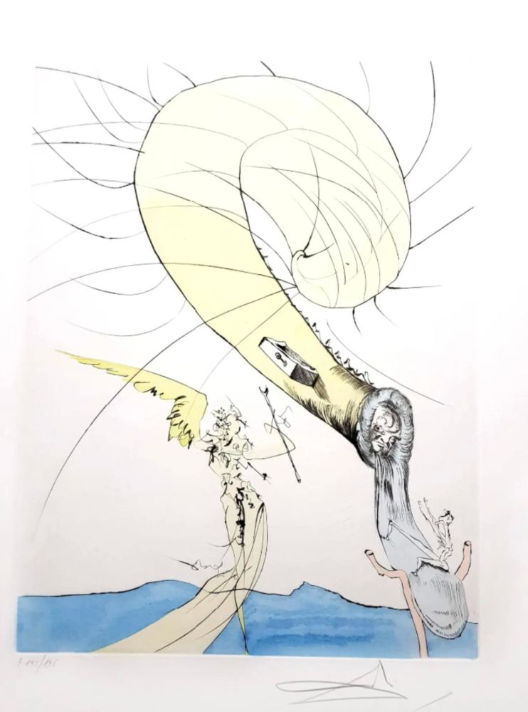 彫版 Dali - Freud with a Snail's Head