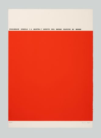 シルクスクリーン Isgro - Friedrich Engels (a destra) scrive nel rosso vestito di rosso