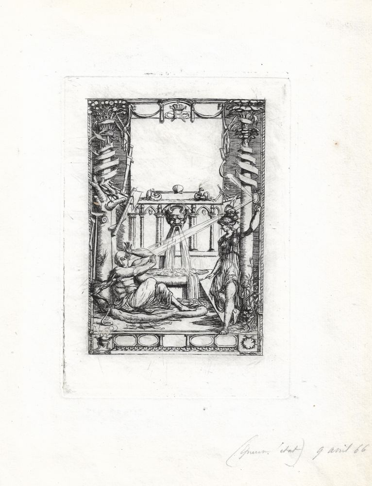 彫版 Meryon - Frontispice pour le catalogue de l'oeuvre de Thomas de Leu