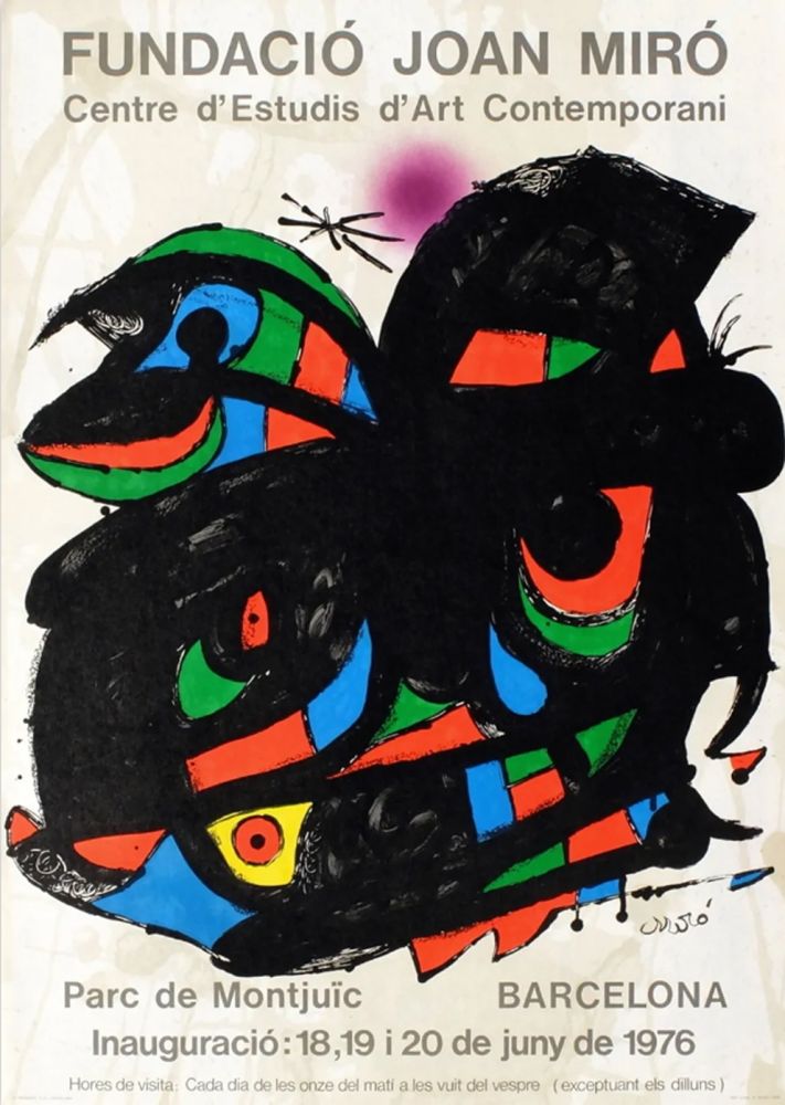 掲示 Miró - FUNDACIO JOAN MIRO - INAUGURACIO. BARCELONA. Affiche originale de 1976.