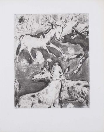 エッチングと　アクチアント Chagall - Fábula de La Fontaine