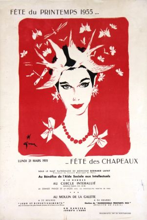 リトグラフ Gruau - Fête du Printemps,Fête des Chapeaux