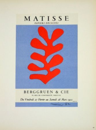 リトグラフ Matisse - Galerie Berggruen 1953