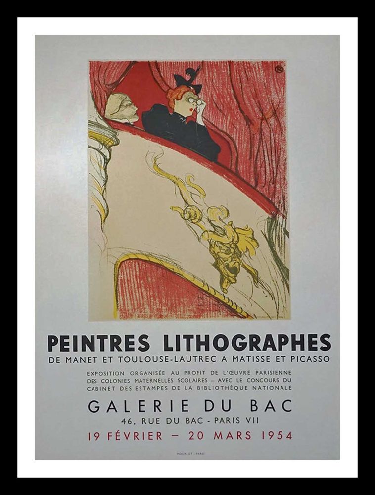 リトグラフ Toulouse-Lautrec - Galerie du Bac, Peintres lithographes de Manet et Toulouse Lautrec à Matisse & Picasso