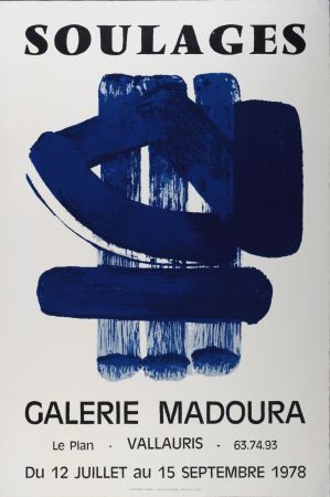 リトグラフ Soulages - Galerie Madoura 1978 - Very scarce!
