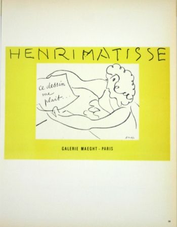 リトグラフ Matisse - Galerie Maeght  Ce Dessin me Plait