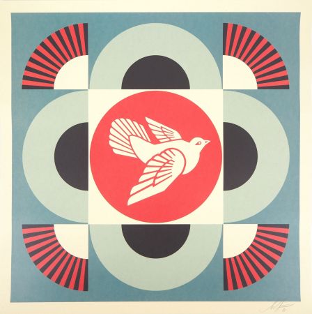 シルクスクリーン Fairey - Geometric Dove - Blue