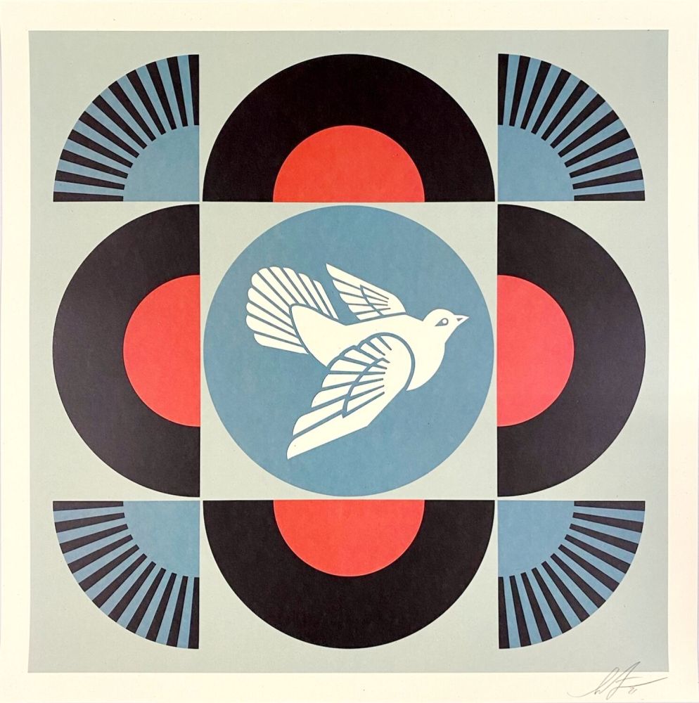リトグラフ Fairey - Geometric Dove (Black)