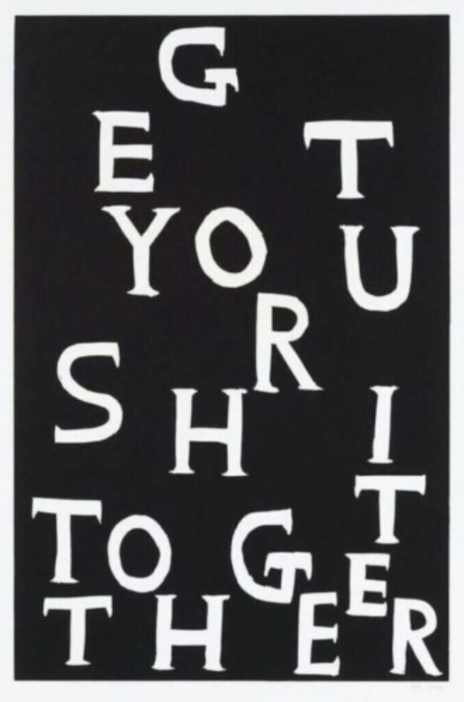 リノリウム彫版 Shrigley - Get Your Shit Together