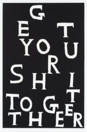 リノリウム彫版 Shrigley - Get Your Shit Together