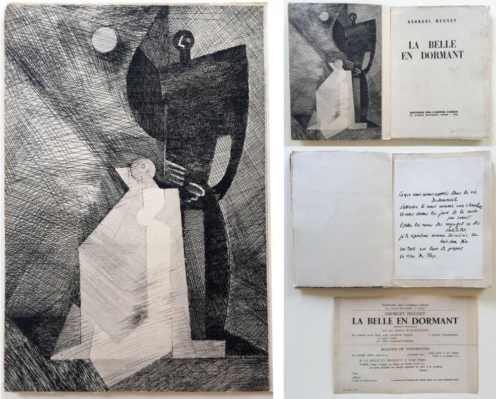 挿絵入り本 Marcoussis - G.Hugnet : LA BELLE EN DORMANT. 1 des 10 avec l'eau-forte de Marcoussis (1933).