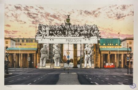リトグラフ Jr - Giants, Brandenburg Gate, September 27, 2018, 18h55, © Iris Hesse, Ullstein Bild, Roger-Viollet, Berlin, Germany, 2018