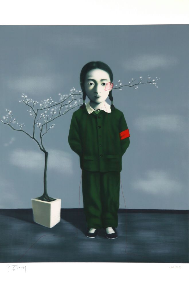 リトグラフ Xiaogang - Girl and Tree - Planche No. 13