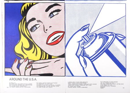 リトグラフ Lichtenstein - Girl & Spray Can, 1964