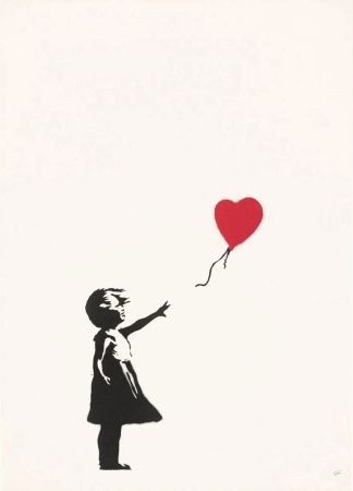 シルクスクリーン Banksy - Girl With A Balloon (unsigned)