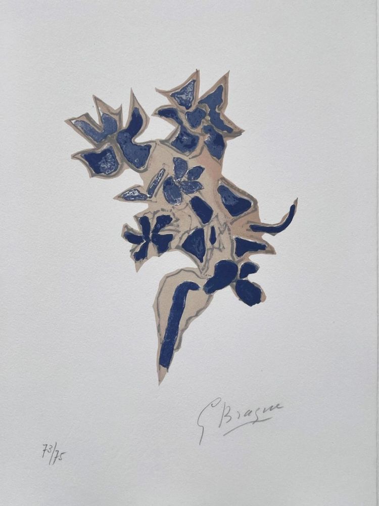 リトグラフ Braque - Giroflée bleue 