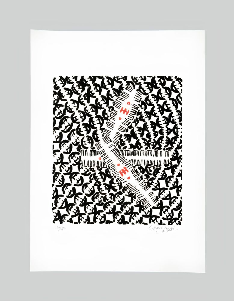 リトグラフ Capogrossi - Giuseppe capogrossi (1900–1972) - Lithography on Fabriano paper - 1957