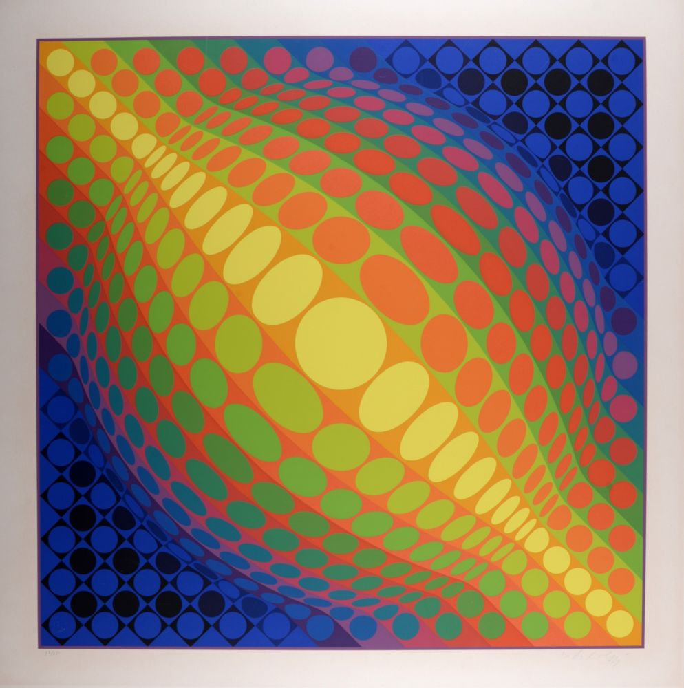 シルクスクリーン Vasarely - Globe, 1974 - Hand-signed