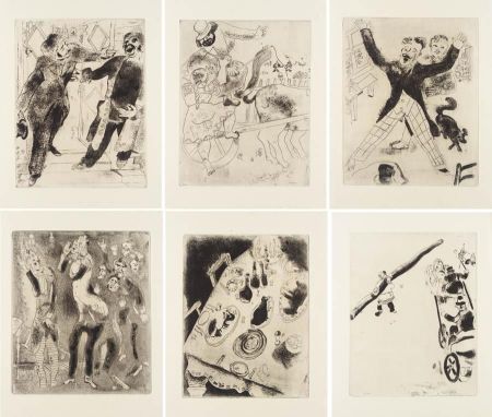 挿絵入り本 Chagall - Gogol. LES ÂMES MORTES. Eaux-fortes originales de Marc Chagall. 1/50 avec suite sur Japon nacré (1948).