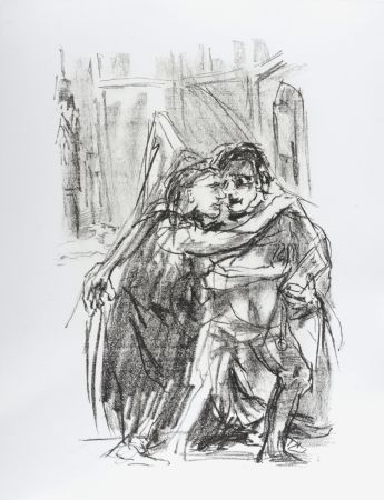 リトグラフ Kokoschka - Goneril and Edmund, 1963