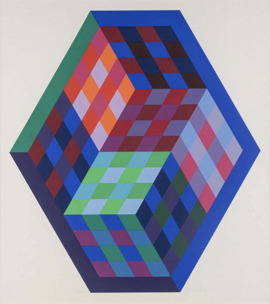 シルクスクリーン Vasarely - Gordes Tridim