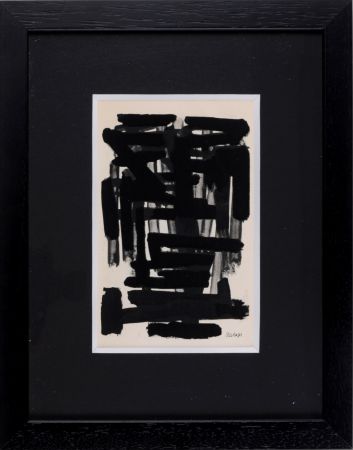 ステンシル Soulages (After) - Gouaches et gravures (C), 1957 - Framed!