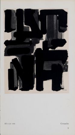 リトグラフ Soulages (After) - Gouaches et gravures (G), 1957