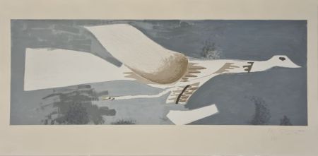 リトグラフ Braque - Grand oiseau gris 