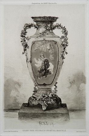エッチングと　アクチアント Buhot - Grande vase décoratif