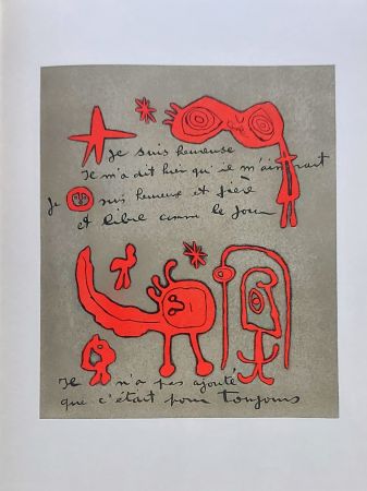 リトグラフ Miró - Gravure-poeme