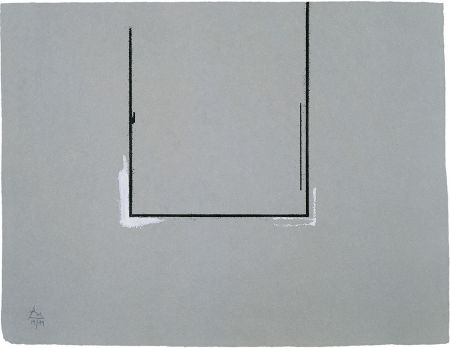 彫版 Motherwell - Gray Open with White Paint